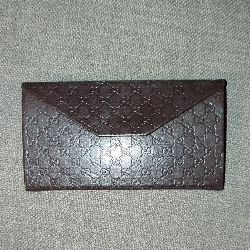 Gucci Dark Brown Embossed Sunglass Case